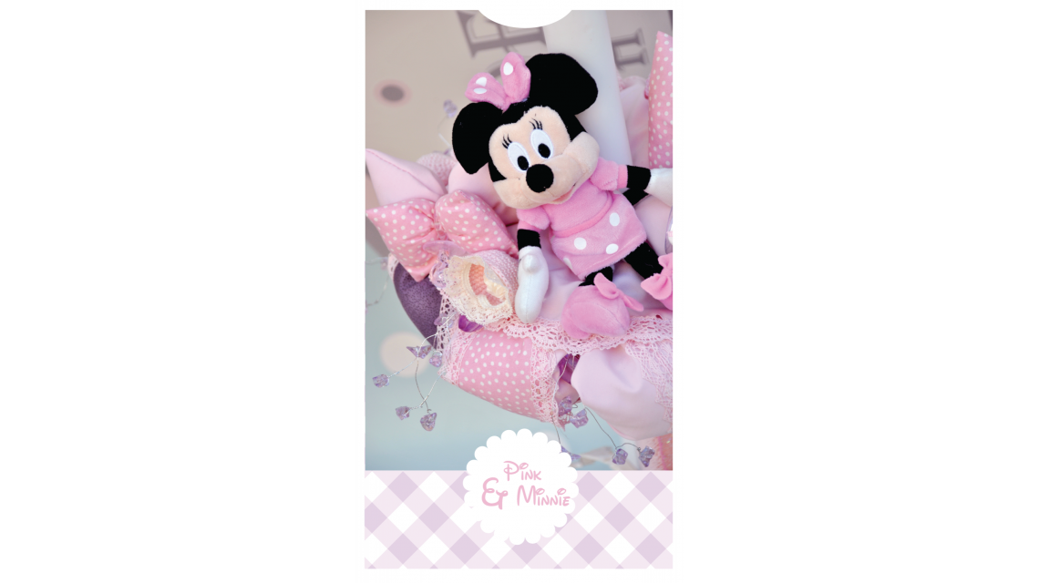 Lumanare de botez pentru fetite cu Minnie Mouse, 65x4cm, Minnie Pink  4